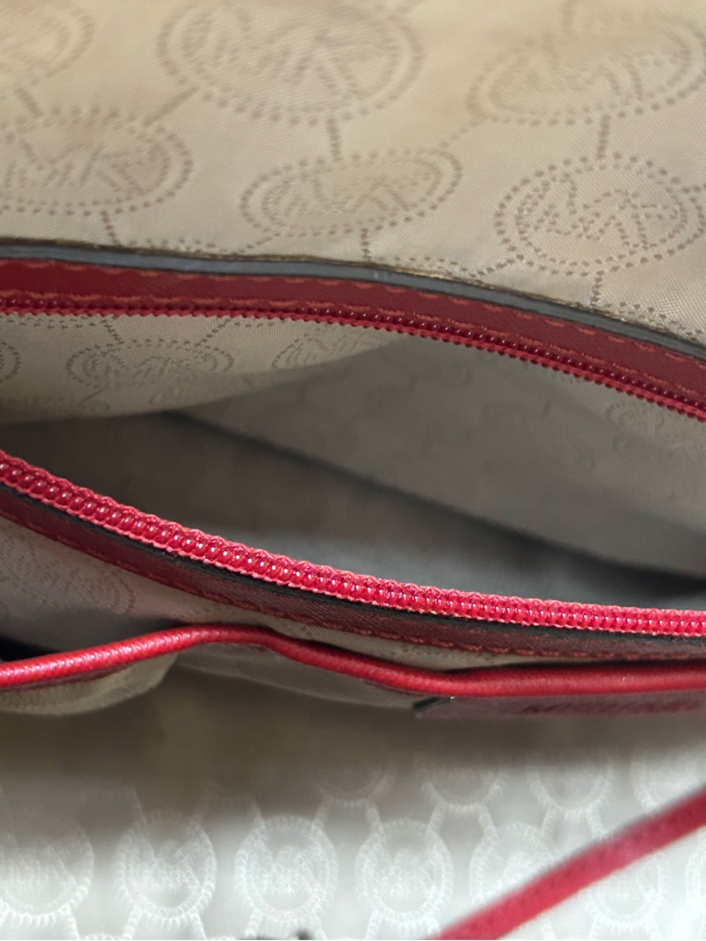 Michael Kors Red Satchel with Gold Hardware - Excellent Preloved Condition - Picture 9 of 16